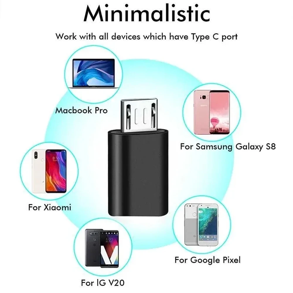 2/4pcs Type C To Micro USB Convert Connector Type-C Female Transfer To Micro Male USB Converter Data Adapter for Mobile Phone
