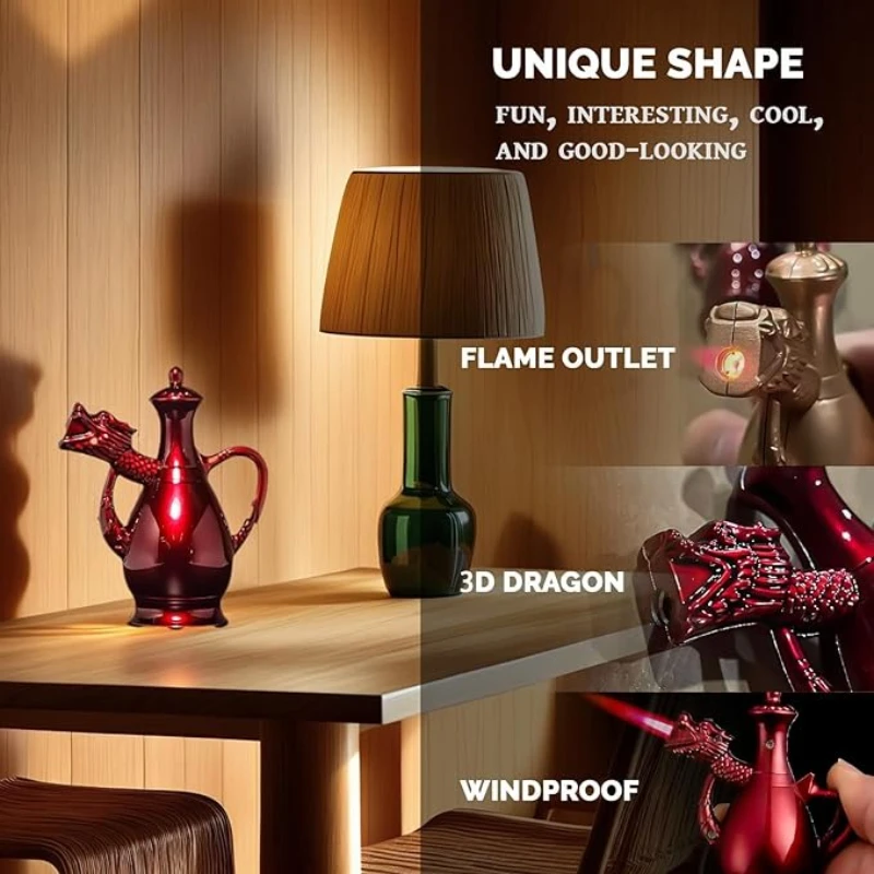 

Cool and novel lighter with refillable butane, portable lighter flashlight, men's unique lighter, candle, birthday gift,barbecue