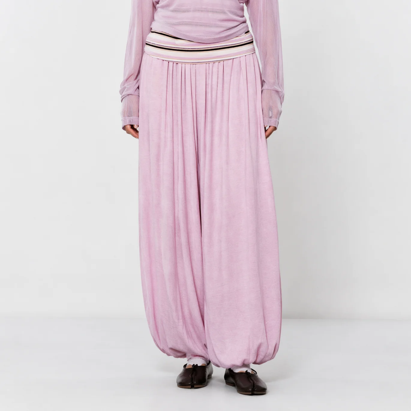 RU Women Ladies Pleated Lantern Pants Oversized Baggy Harem Trousers Lightweight Relaxed Autumn Casual Bottoms