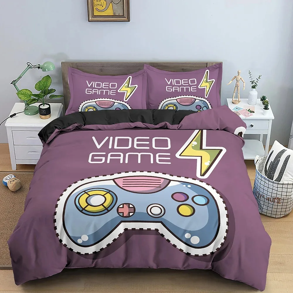 

Video Games Controller Gamepad Bedding Set Boys Girls Twin Queen Size Duvet Cover Pillowcase Bed Kids Adult Home Textileextile