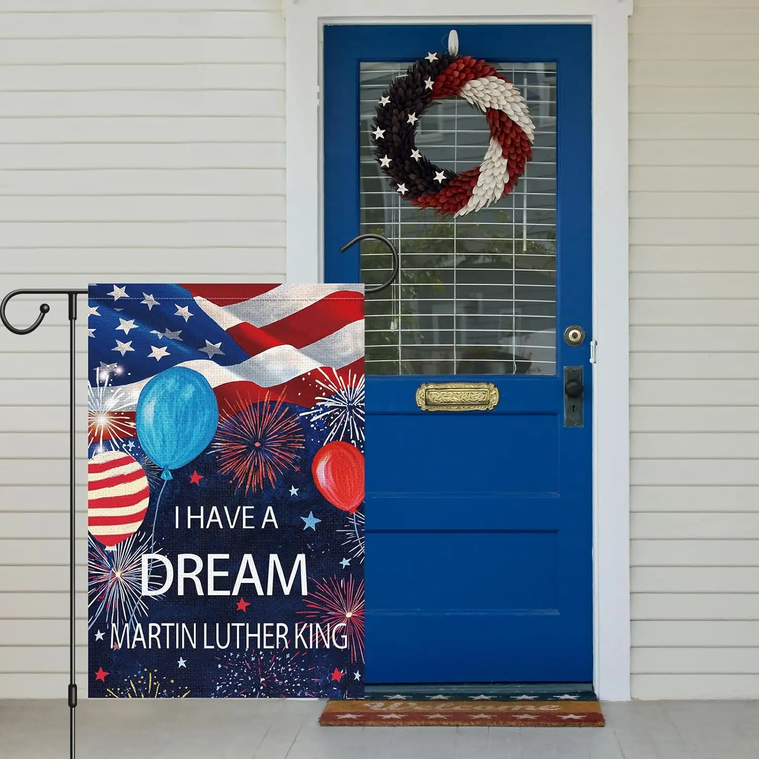 Louise Maelys I Have A Dream Garden Flag Martin Luther King MLK Double Sided America 12x18 Inch Small Burlap Party Yard Outd EEZ