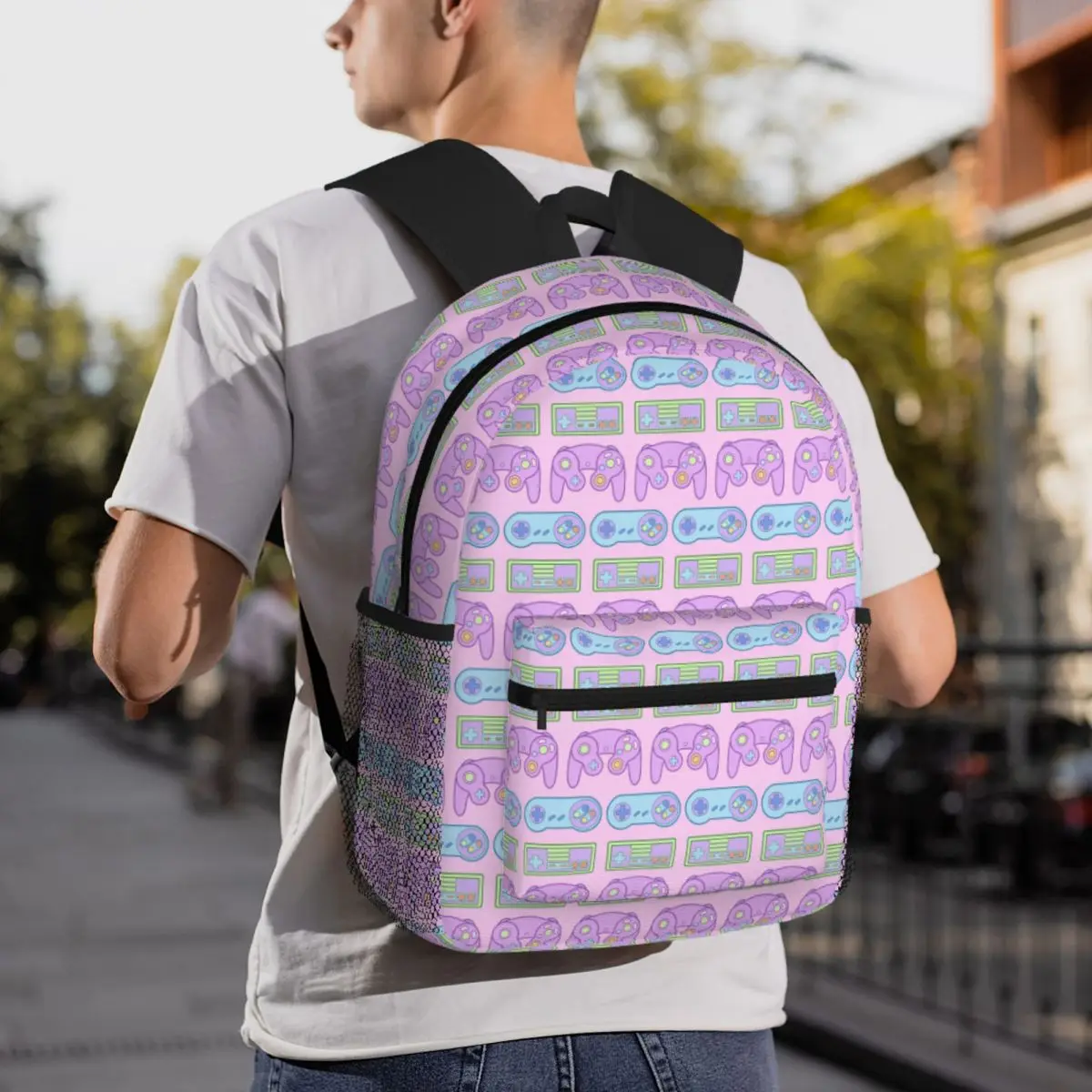 

Gamer Controller Nostalgia Video Game Backpack Daypack Large Capacity Boys Girls BookBag School Bag Shoulder Bags for Men Women