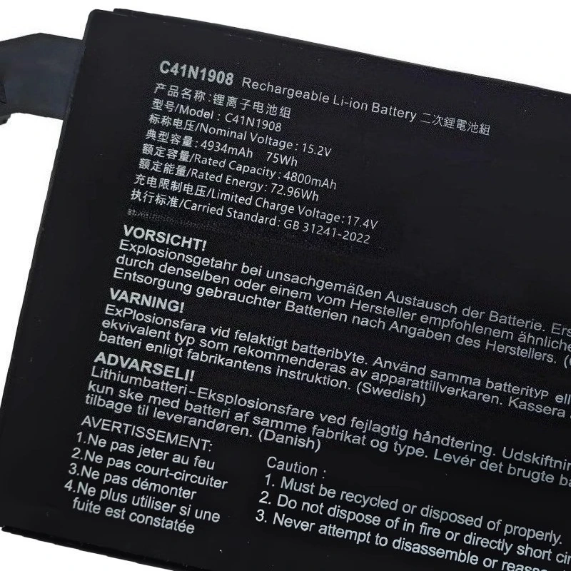 بطارية الكمبيوتر المحمول C41N1908 15.2V 75Wh 4934mAh ل Asus Rog ZEPHYRUS GA401IU GA401QC GA401QE GA401IV GA401II GA401IHR جودة عالية #4