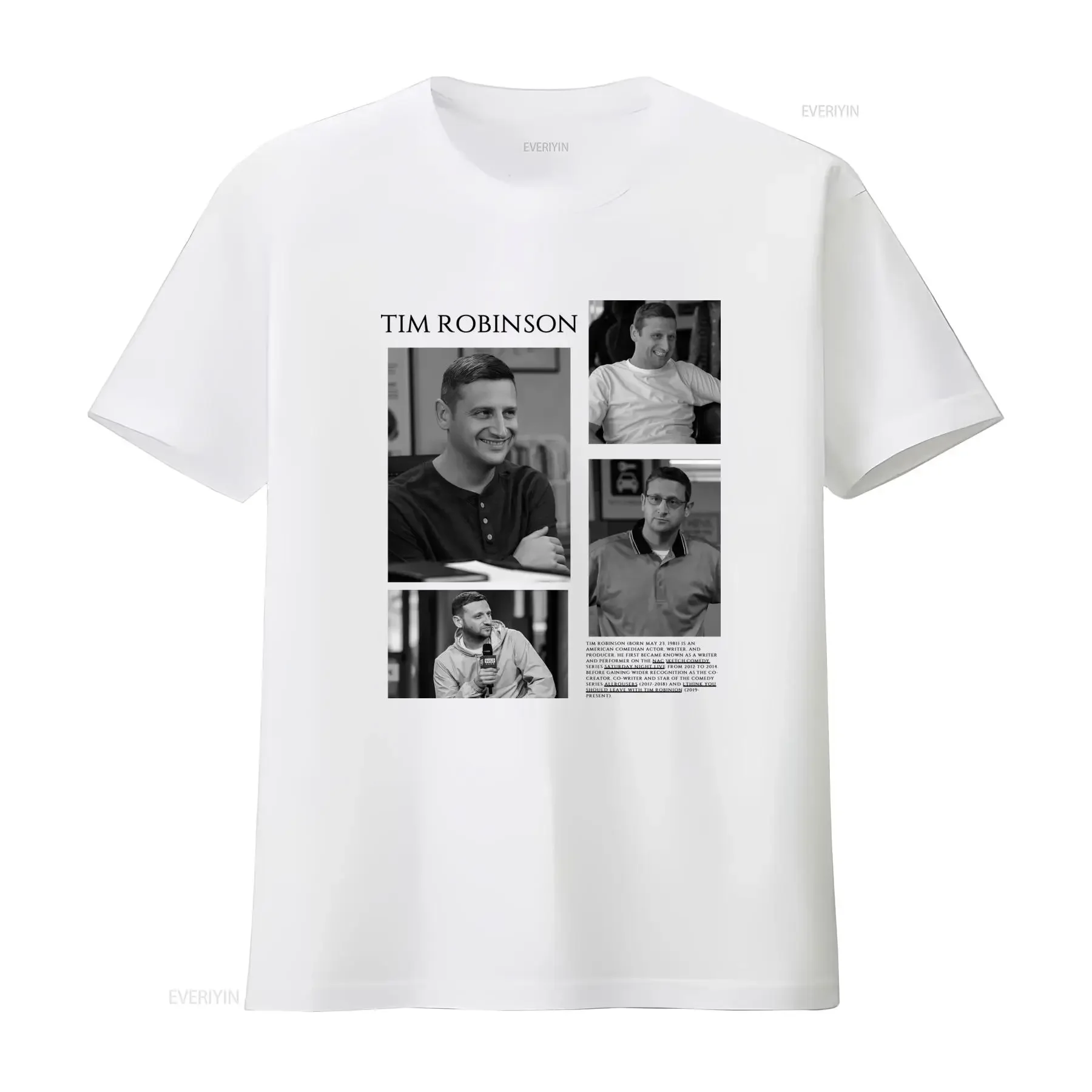 Retro Black White Funny TV Show Meme Collage Portrait Print Casual T Shirt vintage Washed designer clothes streetwear Stretched