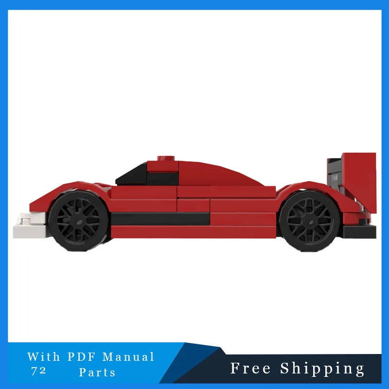 حار 72 قطعة المدمجة سرعة حمراء سيارة رياضية وحدات اللبنات نموذج لتعليم الأطفال لتقوم بها بنفسك تجميع لعبة هدايا عيد الميلاد عيد الميلاد #4
