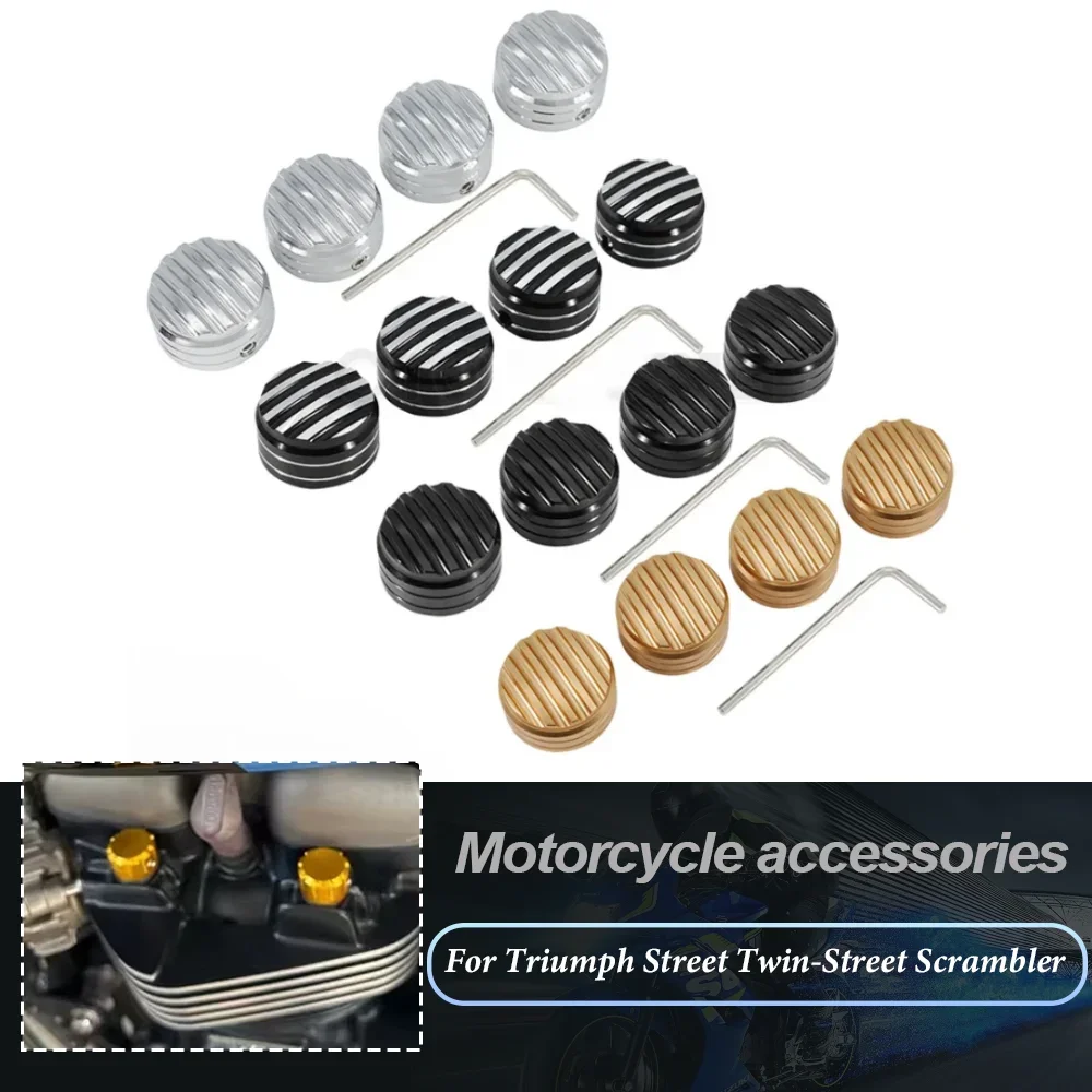 

4pcs Motorcycle Spark Plug Cover Engine Screws Nut For Triumph Bonneville T120 Black Thruxton R Street Twin Cup Scrambler