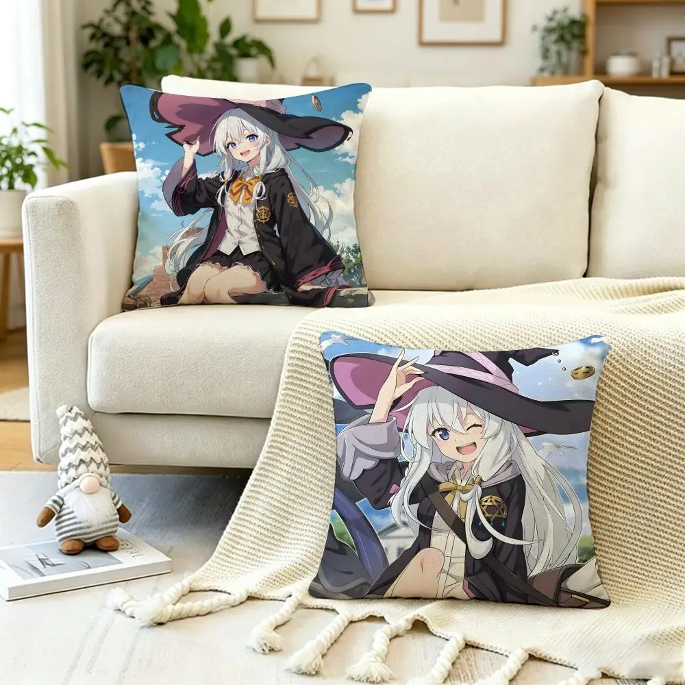 ANIME W-Wandering WitchS Cushion Cover Anti-dustmite Pillowcase Invisible zipper silky short plush Sofa cushion cover