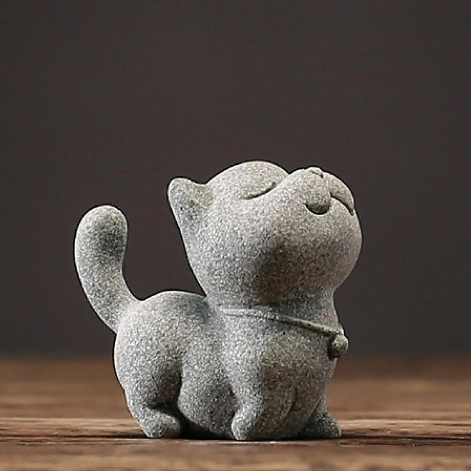 Stone Tea Pet Fun Tea Table Decorative Garden Versatile Art Mini Cat Statue