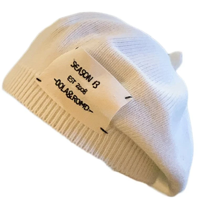 

Fashion Ladies Retro Newsboy Artist Hat Korean Letter Labeling Painter Hat British Octagonal Hat Decor