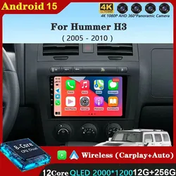 Android 15 Carplay Auto For Hummer H3 1 2005 - 2010 Car Radio Multimedia Video Player Navigation GPS No 2Din 2 Din DVD DSP 4G