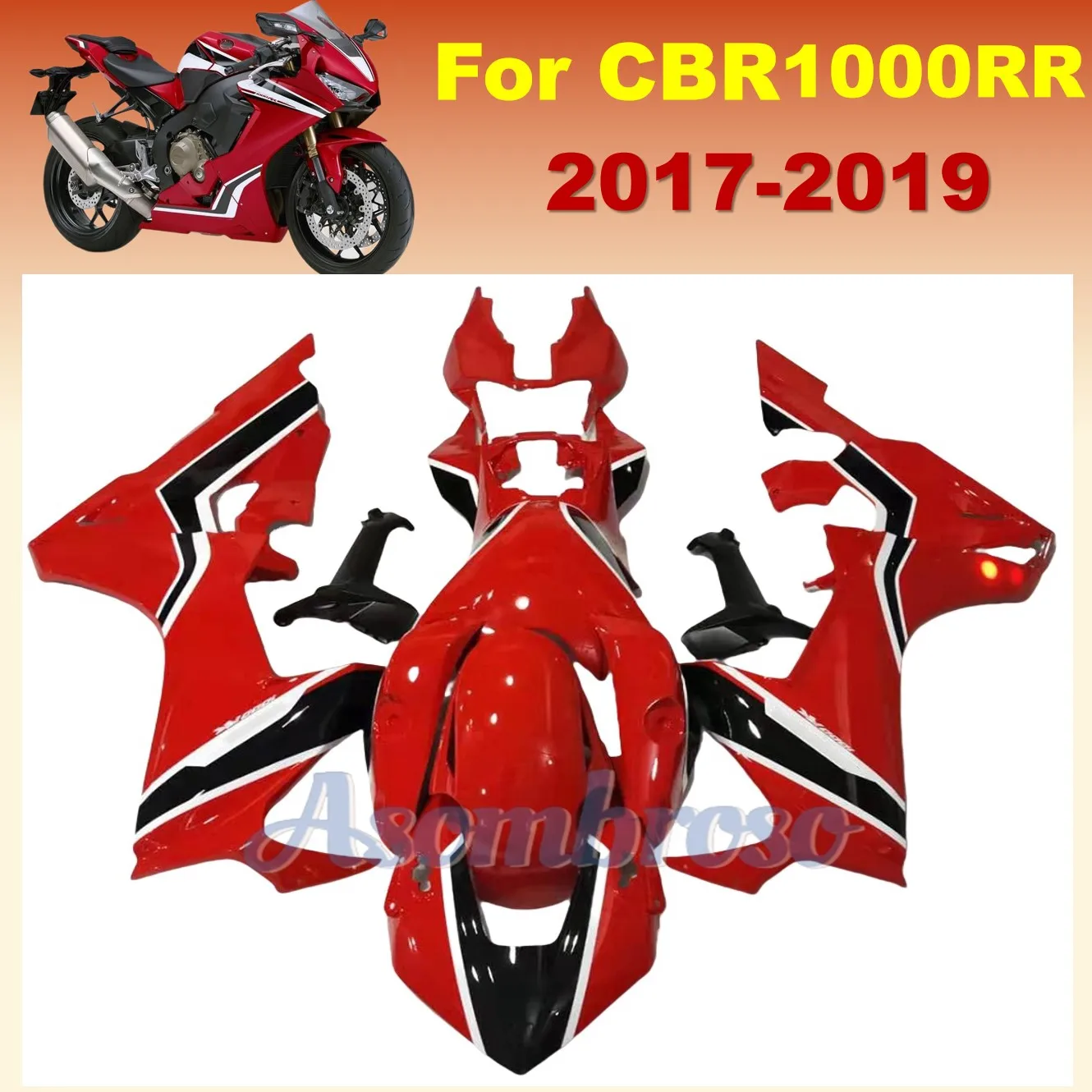 Great Quality Plastic Fairing Kit For CBR1000RR 2017 2018 2019 CBR1000 RR CBR 1000RR Moto Bike Universal Bodys red/black