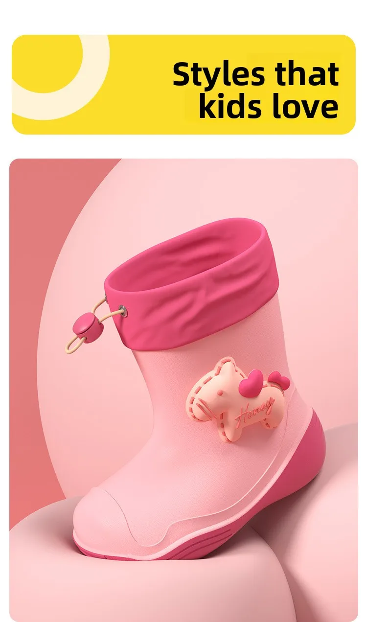 2026 Sommer Kinder Rutschfeste Regenstiefel Mädchen Modische Wasserschuhe mit Dicken Sohlen Schön Gestaltete Schnallen-Regenschuhe – Detail 9