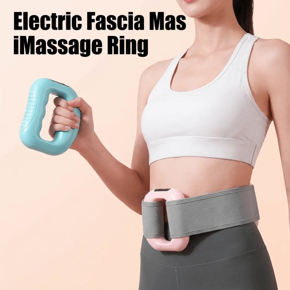 

Ergonomic Electric Fascia Massage Ring 5 Adjustable Speed Fat Burning Muscle Handheld Massager Low Noise with Belt