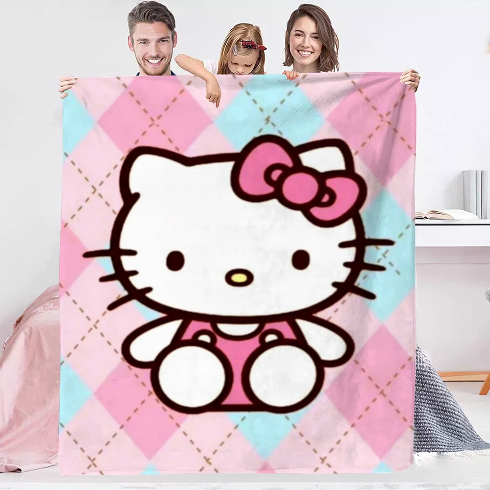 Hello Kitty Sofa Blankets & Throws Kawaii Personalized Blanket for Sofas Cartoon Cute Luxury Throw Blanket Fluffy Home Interior