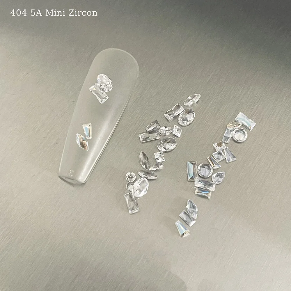 5A 미니 지르콘 크리스탈 다이아몬드 반짝이는 투명한 포인티드 컷릿 라인스톤 혼합 모양 매력적인 작은 DIY 네일 장식용 보석 404