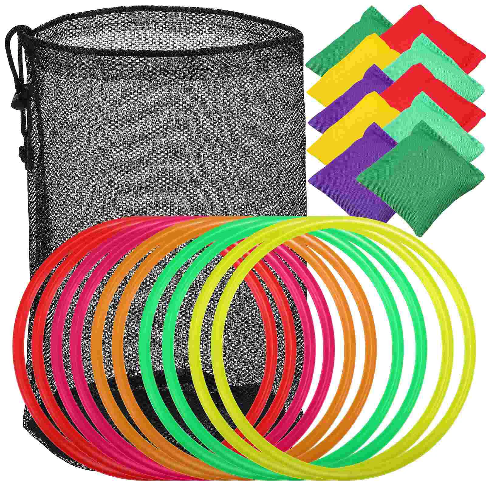 

20Pcs Ring Toss Game Set Throwing Rings Bean Bags for Outdoor Activity Party Supplies ring toss party game set