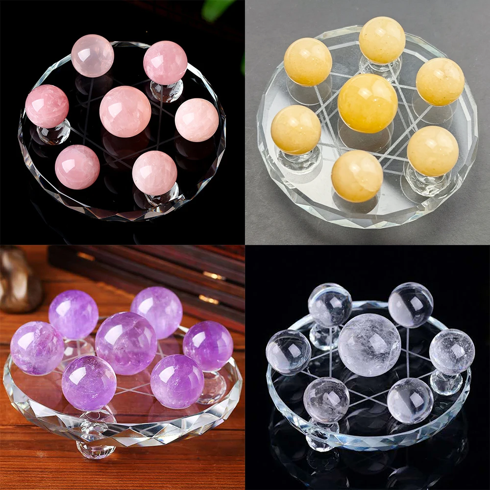 Natural Amethyst Seven Star Formation FengShui Natural Amethyst Ball Seven Star Formation Crystal Sphere Home Decoration