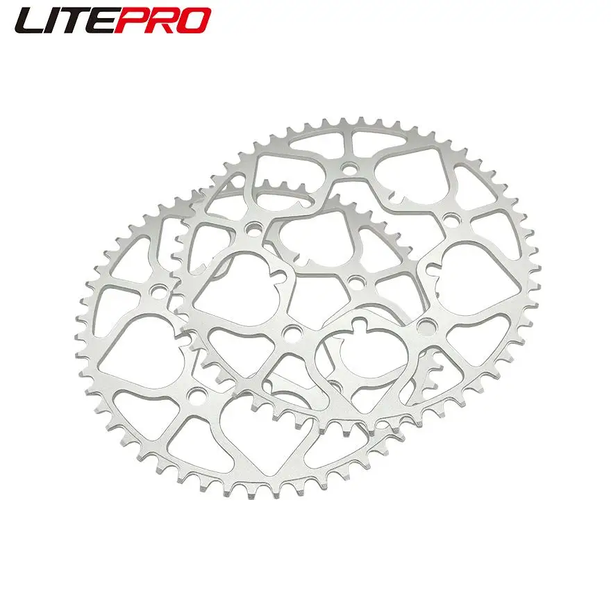 

Litepro Spade Chainring 52 54T для велосипеда Brompton алюминиевый сплав bcd130 мм Серебряная Звездочка Складная велосипедная звездочка