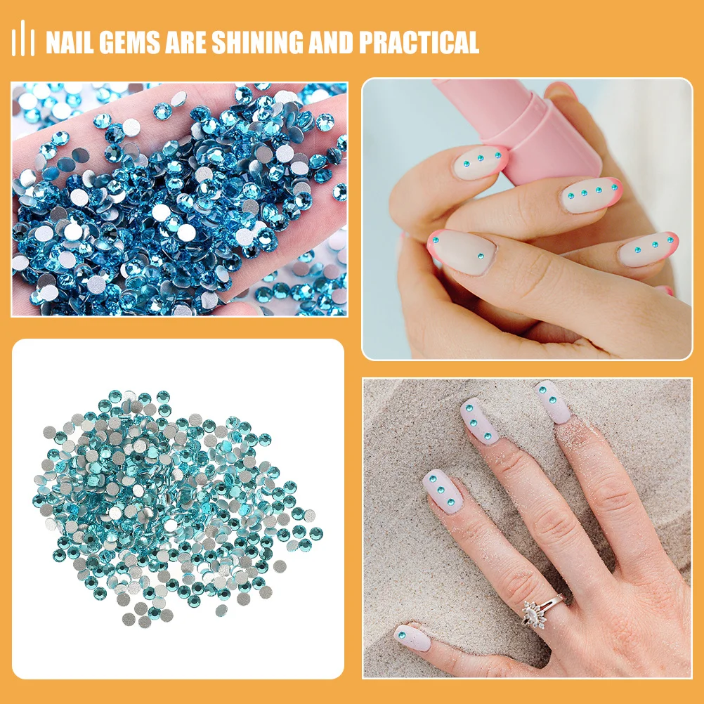 2880 pièces cristal verre strass Multi tailles dos plat Nail Art gemmes pour ongles acryliques bijoux à bricoler soi-même artisanat manucure décor