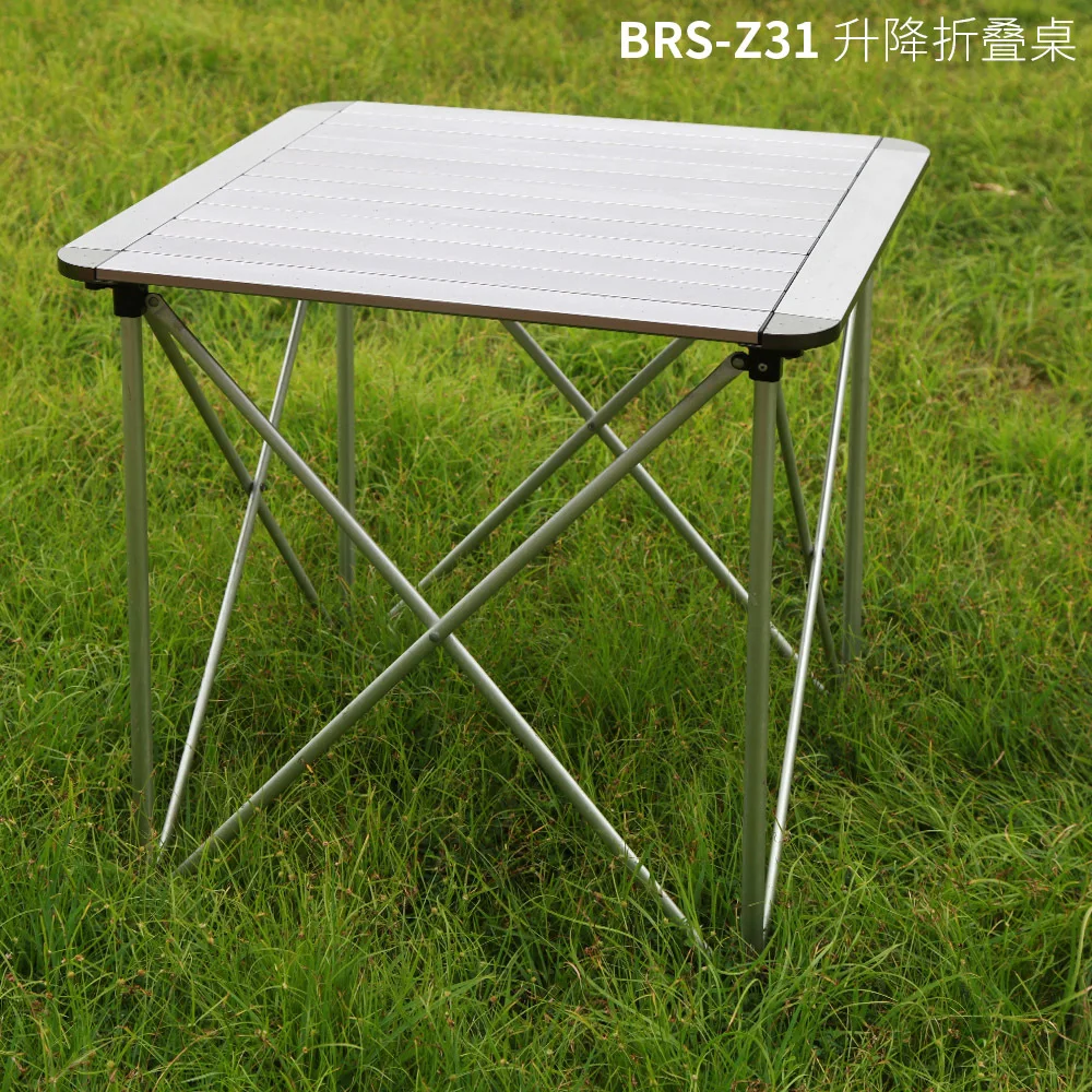 For BRS-Z31 Single Table Outdoor Lifting and Foldable round Picnic Table Self-Driving Portable Aluminum Alloy Barbecue Table