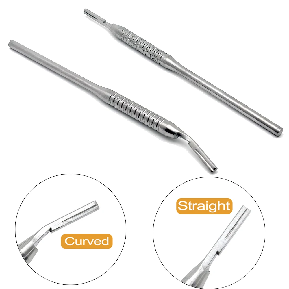 Dental Scalpel Handle Blade Handle Oral Hilt Surgical Tool Curved/straight for No.3 Blade Dentist Tools