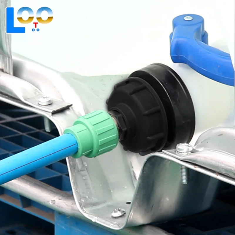 تركيبات خزان Ibc متينة S60X6 غطاء ملولب خشن 60 مم خيط أنثى إلى 1/2 بوصة، 3/4 بوصة، 1 بوصة موصل محول