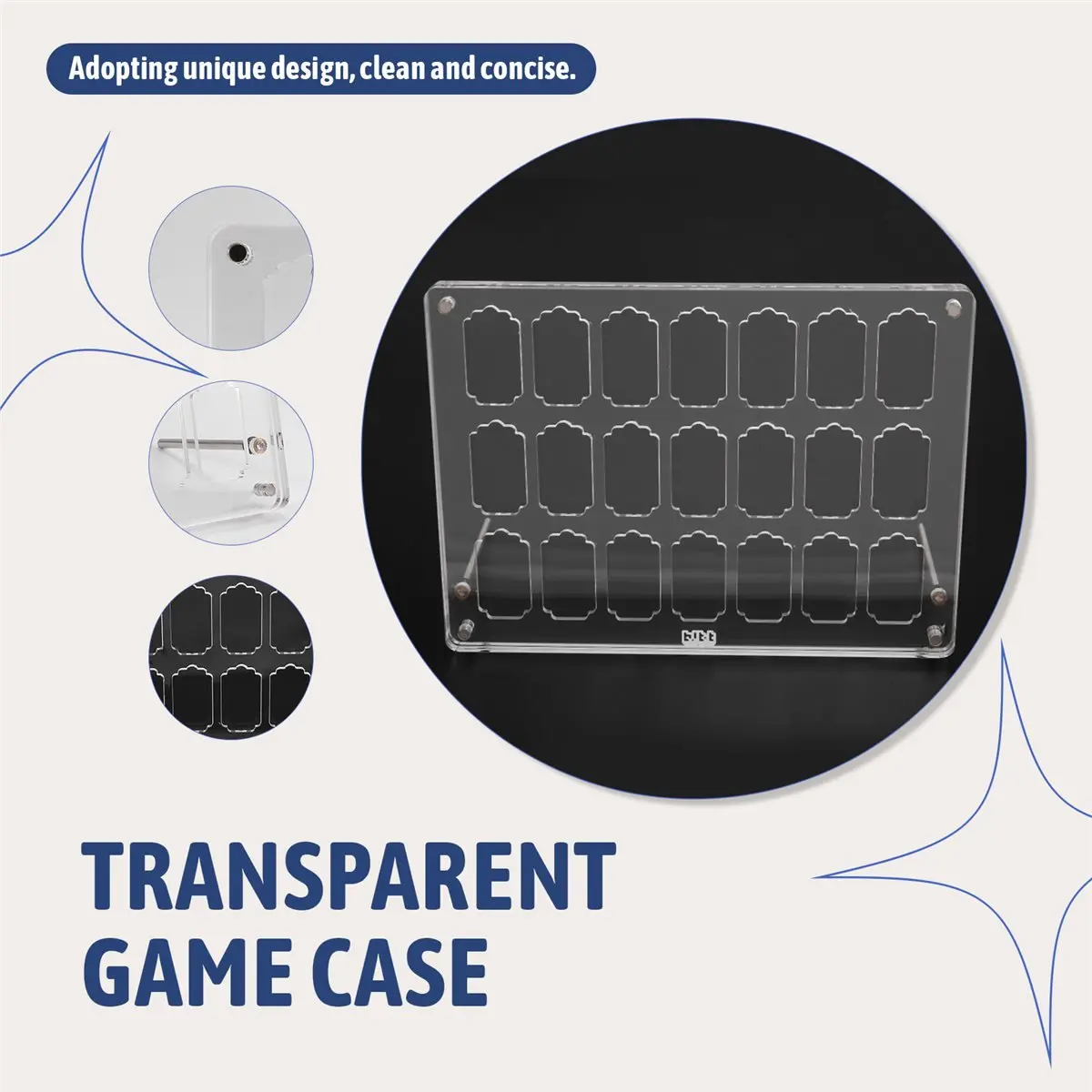 Transparent Game Case for -Card Protective Acrylic Storage Box Game