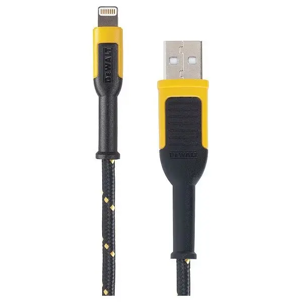 Reinforced USB Cable, Black/Yellow, 10ft L