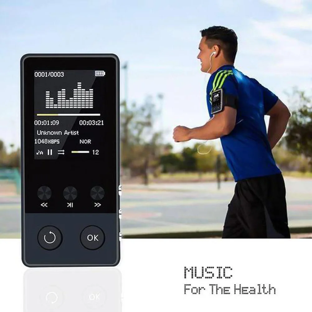 

Hifi Mp4 Player Black 8GB 1.8 Inch LCD Color Screen Recording Pedometer Fm Music Player for Running Listening LCD Color Display