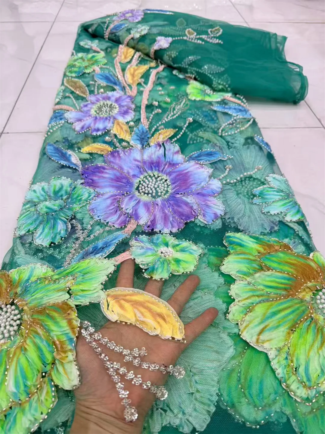 Tecido de renda africana de al - Embroidery Net Dress avaliação e preço