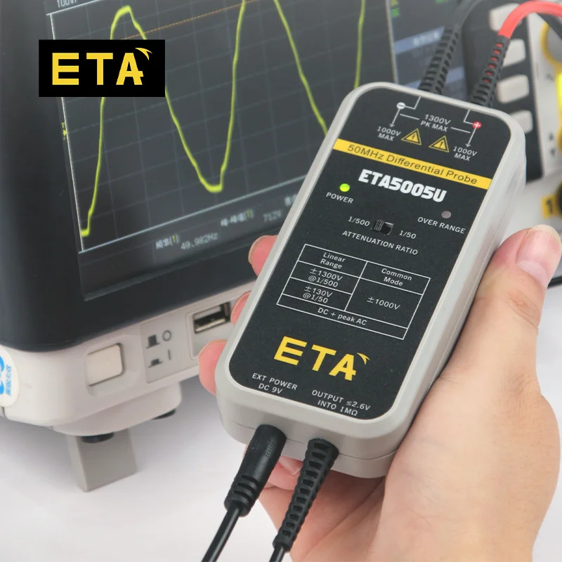 tro novo ETA5005U High Voltage Differential Probe Bandwidth 50MHZ 1300V MAX Differential Voltage