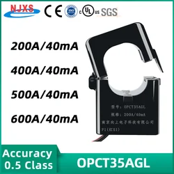 NJXSE Split Core Current Transformer OPCT35AGL Clamp CT AC 100A 200A 300A 400A 500A 600A / 40mA 50mA 333mV Clamp Current Sensor