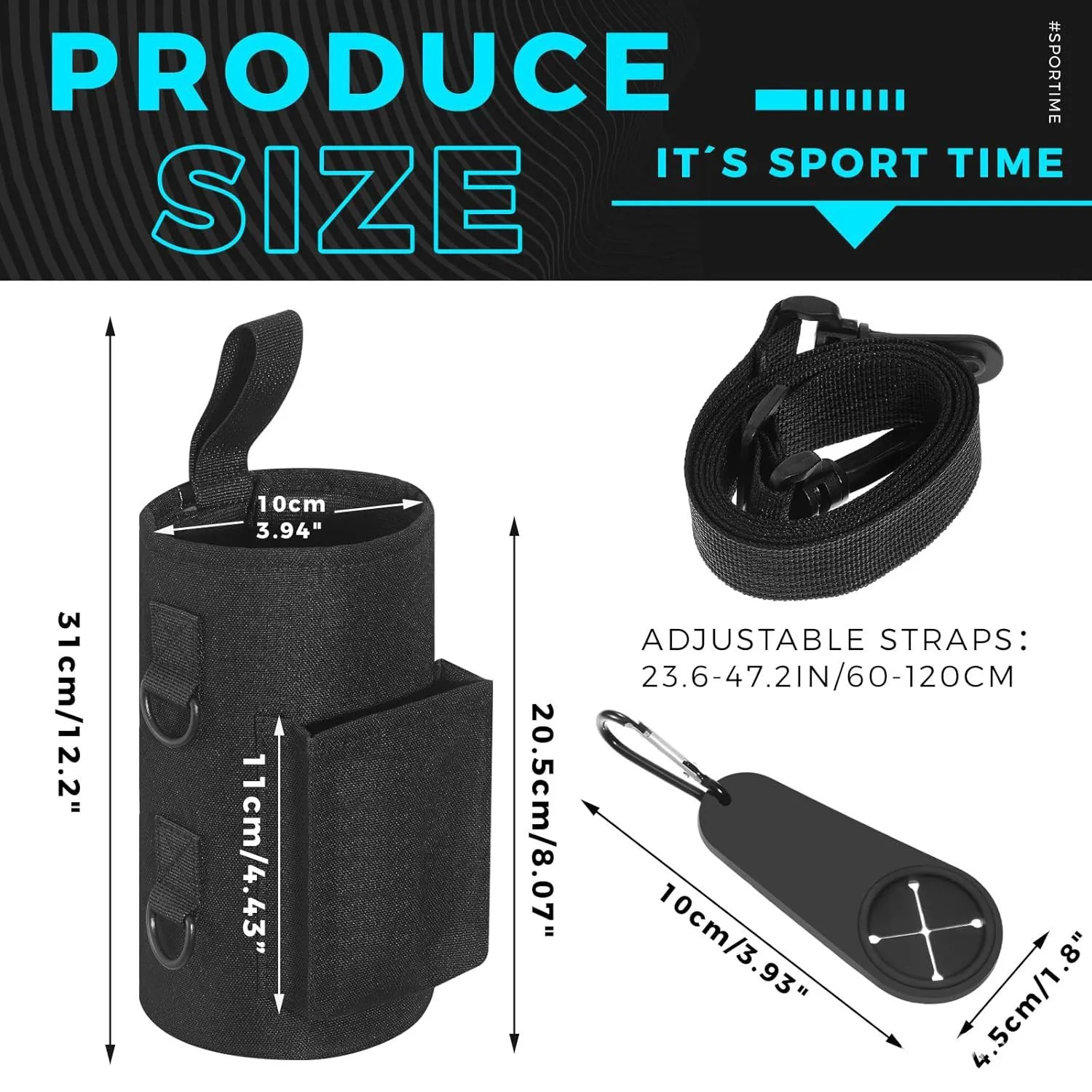 Large Capacity Magnetic Gym Bag Portable Carrier with Phone Pocket Water Bottle Pouch - Essential Gym Accessories
