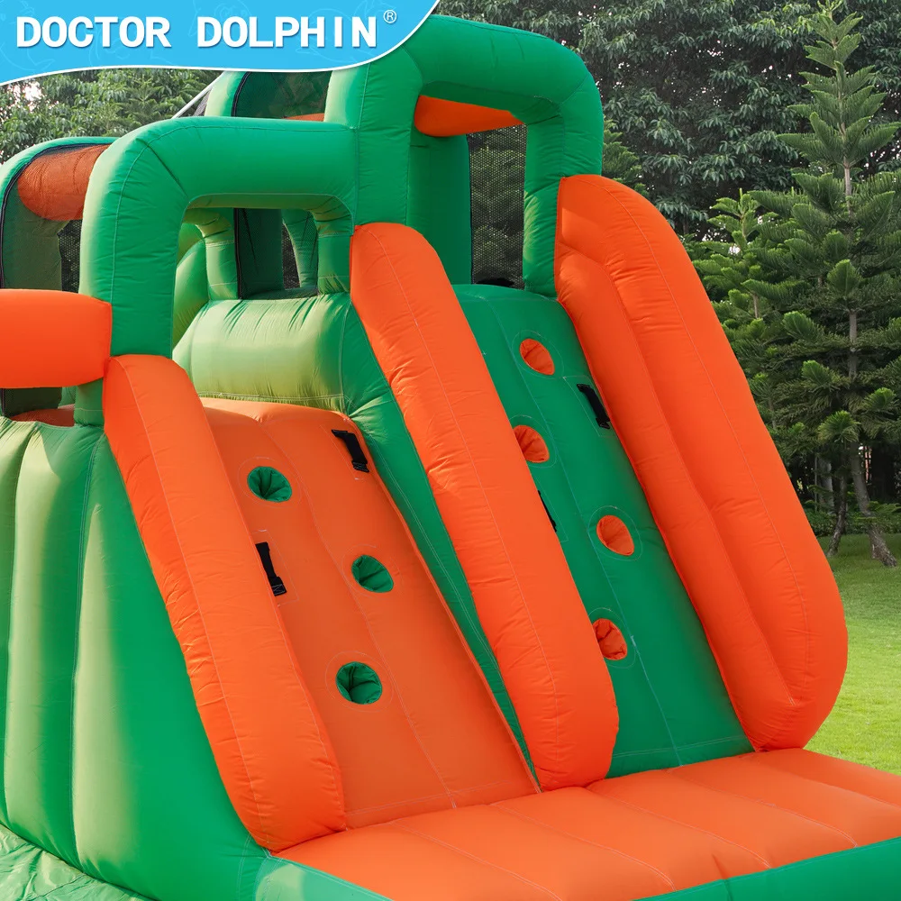 دكتور دولفين نفخ ترتد البيت مع الشريحة المزدوجة نفخ نطاط منزل القفز القلعة مع منفاخ هدايا أعياد ميلاد للأطفال #4