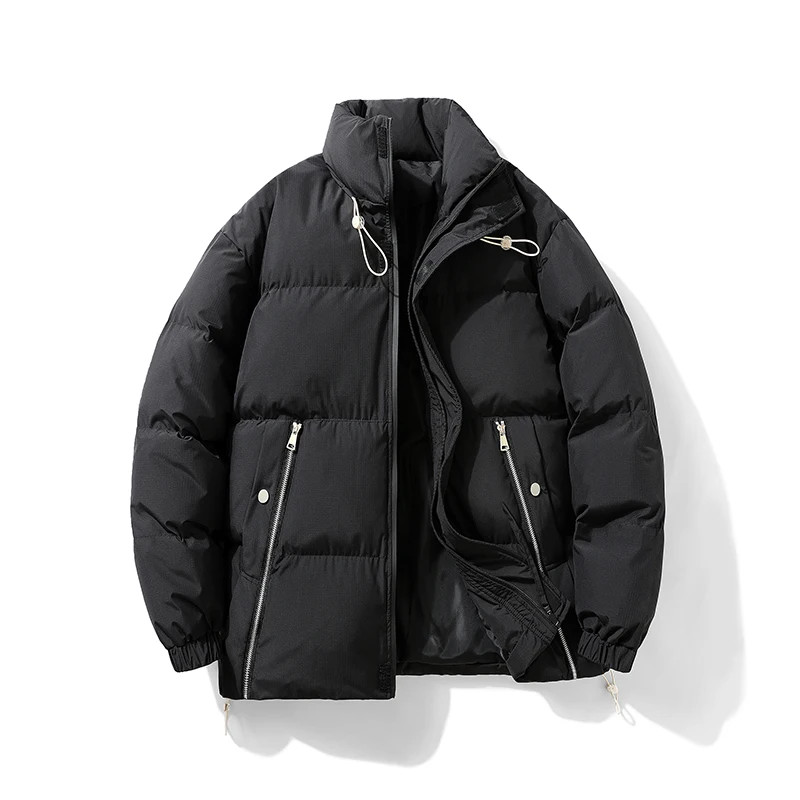 

Men's autumn and winter fleece thickened thermal stand-up collar cotton clothes are fattened and extra large.