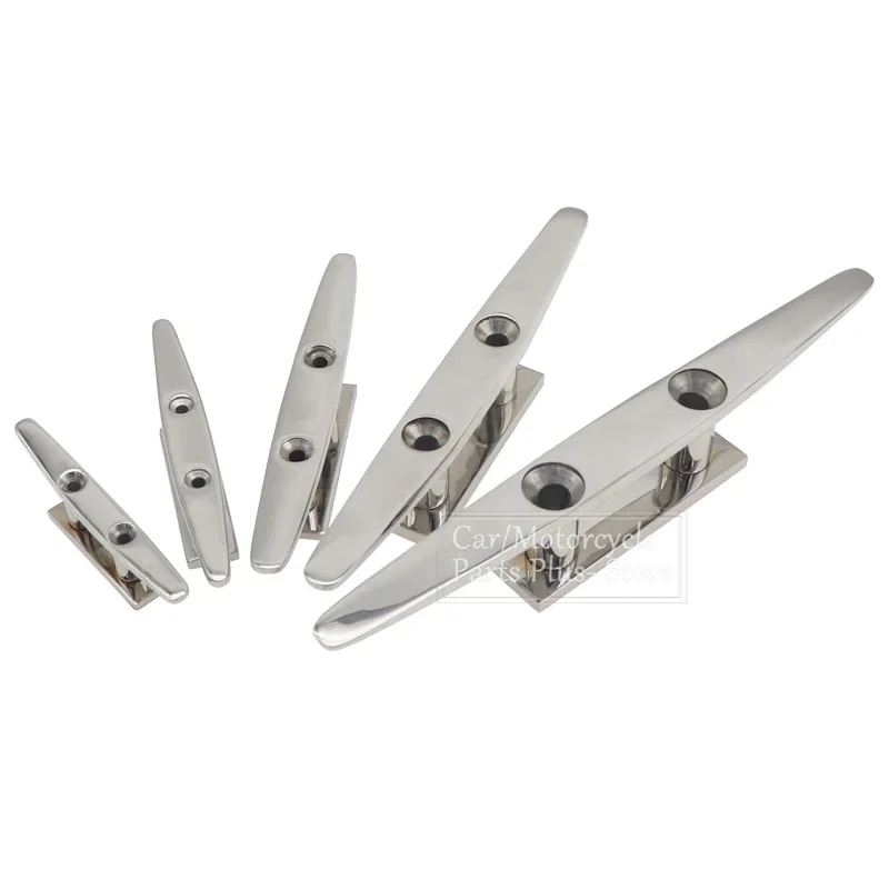 2PC 4/5/6/8/10 inch Boat Mooring Cleat Stainless Boat Cleat 316 Stainless Steel Dock Deck Rope Cleat Marine Hollow Base Cleats