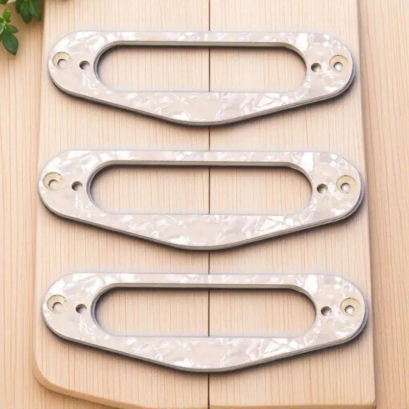 

3pcs Guitar Pickup Frame Single Coil Pickup Humbucker Ring Mounting Ring For Tl Style Electric Guitars Beige Replacement Parts