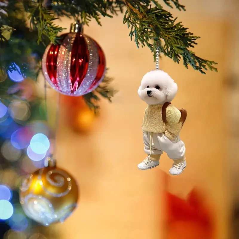 

Car Pendant Creative Acrylic Puppy Man Backpack Rearview Mirrors Pendant Car Hanging Ornaments Car Decoration Accessories Gift