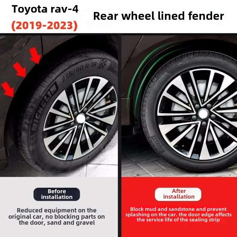 Für Toyota RAV4 XA50 2019 2020 ~ 2022 RAV 4 Hybrid 2 stücke Auto Hinterrad Anti-splash Schmutzfänger futter Kotflügel Außen Zubehör – Detail 2