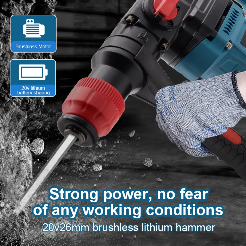 Industrial Grade Li-ion Cordless Impact Drill Multifunctional Rotary Brushless for DIY Professional Hammer Brush for Home Use