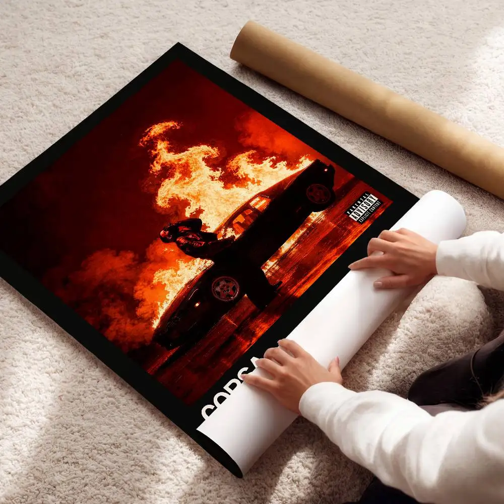 E-Eladio Carrion Poster Album Art Cover Songs Rap Pop Singer Band Wall Waterproof Paper Sticker For Living Room Home Decor