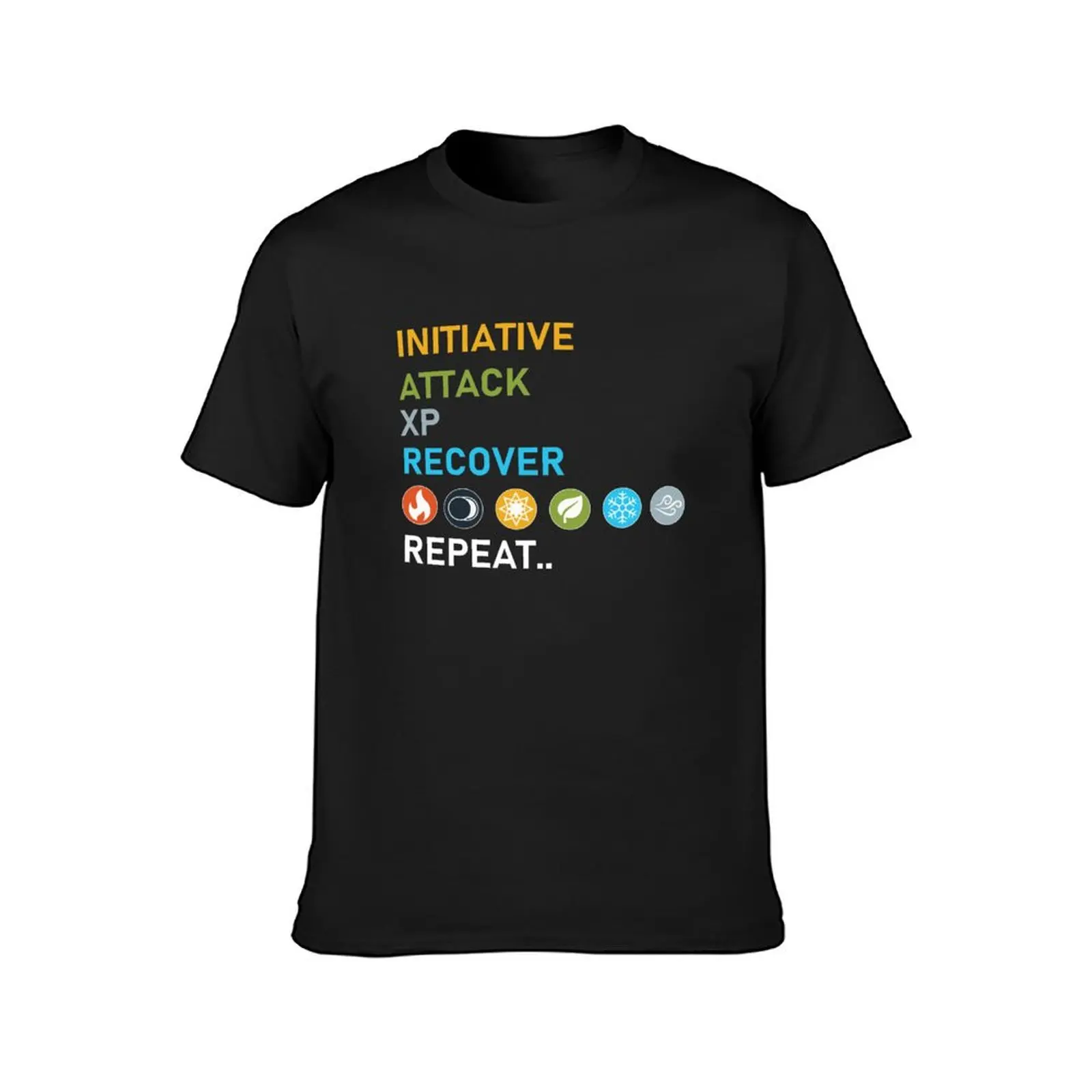 Gloomhaven Initiative, Attack, XP, Recover, Repeat Board Game Graphic - Tabletop Gaming T-Shirt