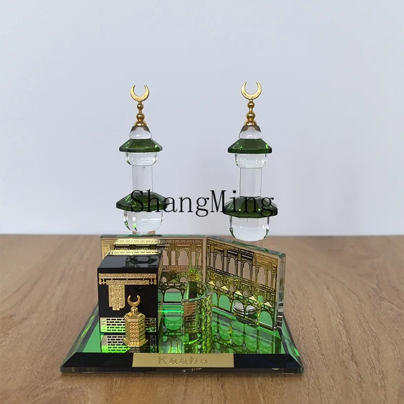 PYH modern simple style travel souvenir gift tower crystal gift ornament table two-piece set