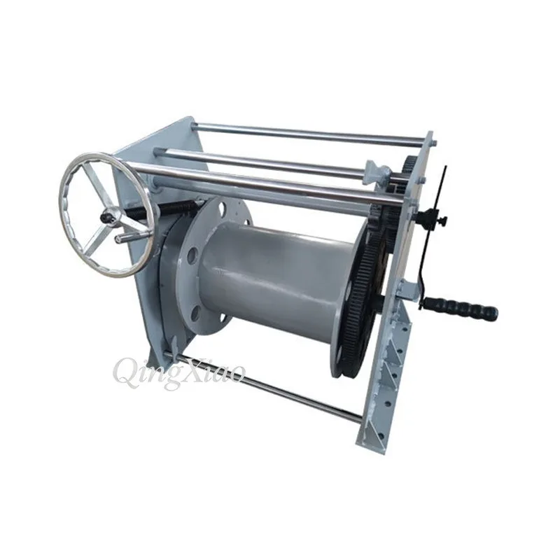 Manual Wire Rope Winch With Large Capacity Drum Hand Crank Marine Windlass For Vessel Mooring Ship Cargo Lifting And Offshore