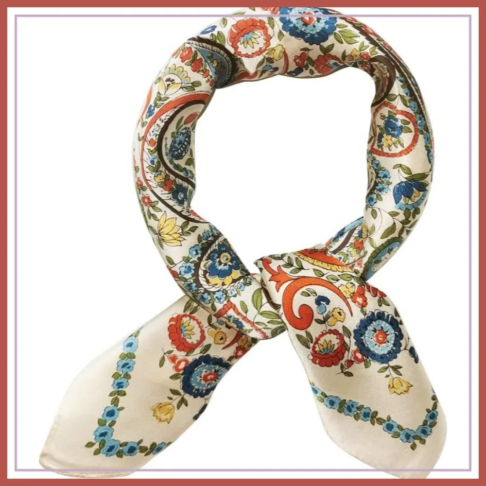 

Mulberry Silk Scarf Square 21x21 Lightweight Neckerchief Headscarf for Women