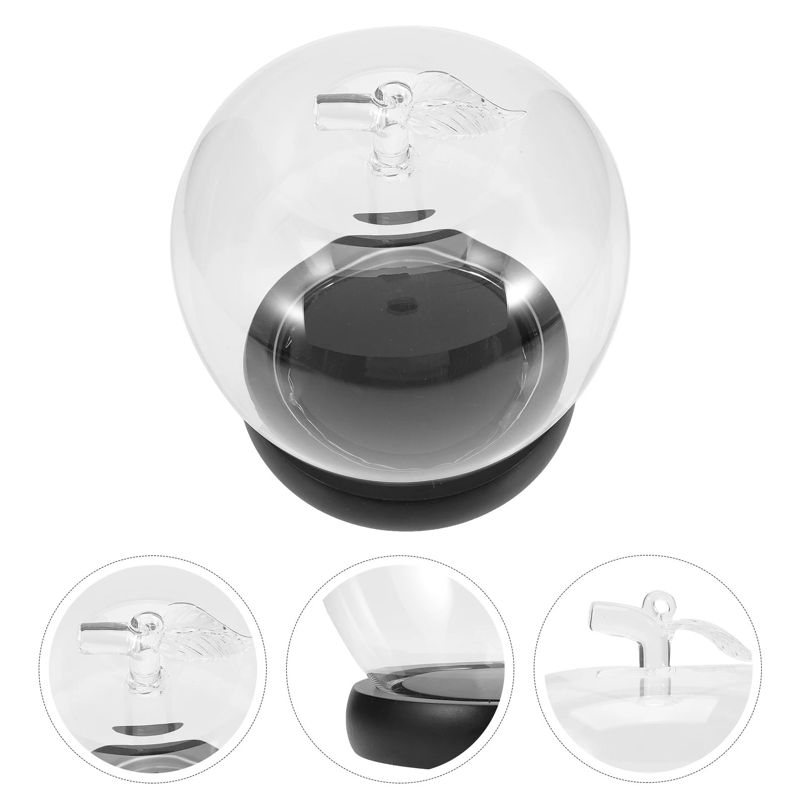

Creative Apple Shape Preserved Flower Cover With Glowing Base Compact Desktop Decor Small Display Case With Base Flower Holder