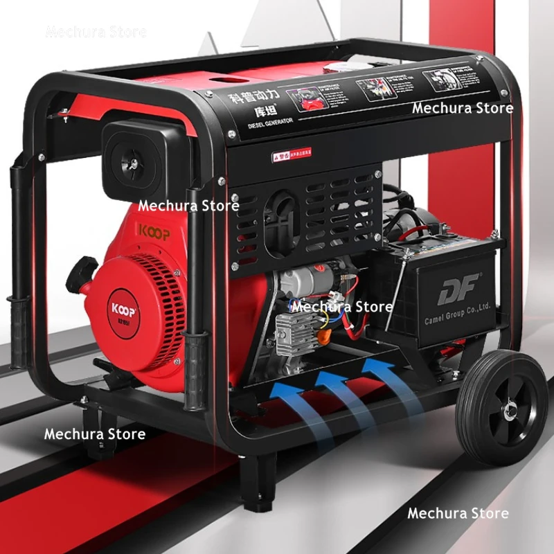 Home Diesel Generator Set – 3/5/6/8/10/12KW Single Phase 220V & Three Phase 380V Dual Voltage Reliable Power Household Use JT60
