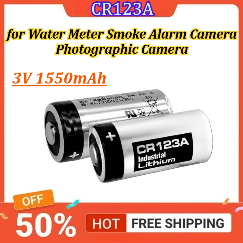 

CR123A 3V 1550mAh for Panasonic Water Meter Smoke Alarm Camera Photographic Camera Battery CR123A CR17345 DL123A EL123A 123A