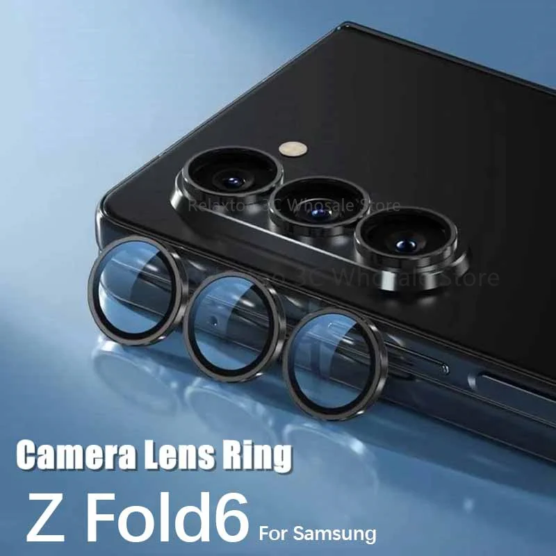 Anillo Protector de cámara para Samsung Galaxy Z Fold6 Fold 6 zFold6 5G, cristal templado, tapa de Metal Samsun ZFold 6