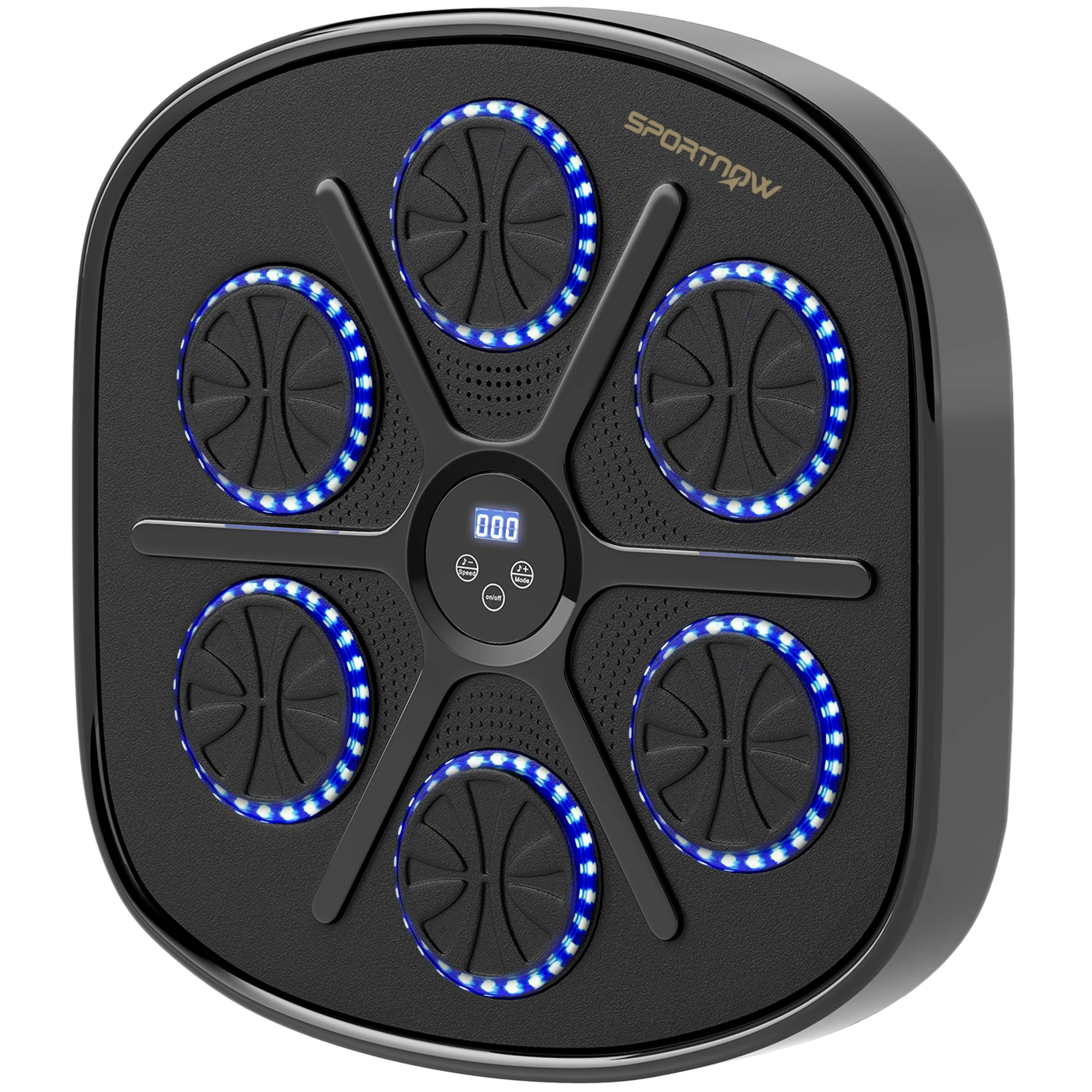 Machine de boxe musicale, entraîneur de boxe électronique Bluetooth avec lumières LED et fonction musicale, équipement de fitness à domicile, noir